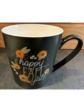 Happy Fall Y'all Black Floral Mug Hobby Lobby